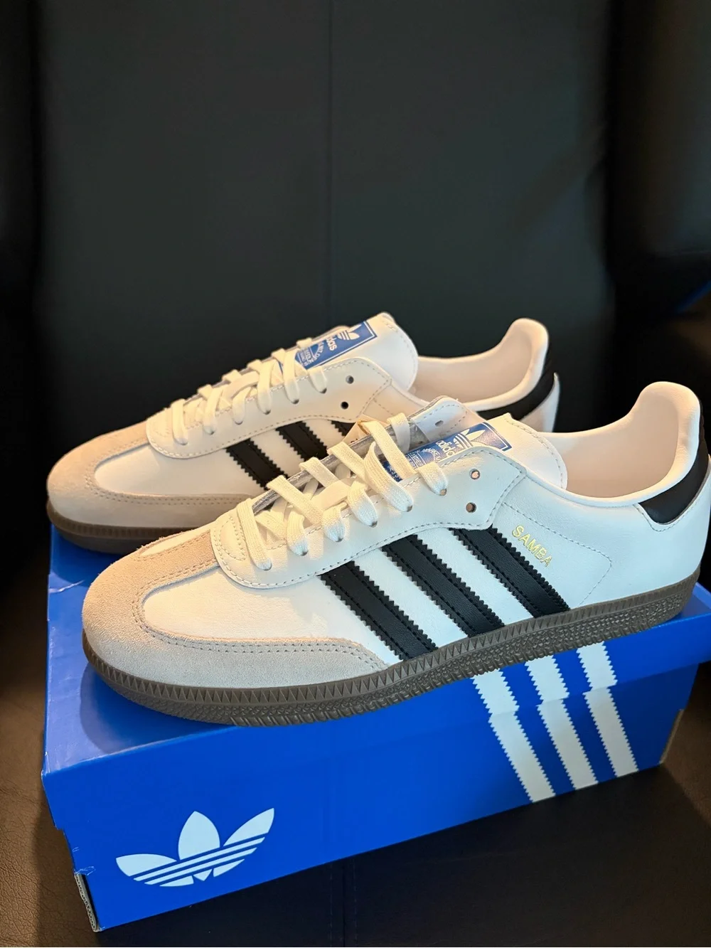 adidas Samba White Black with Gum Sole
